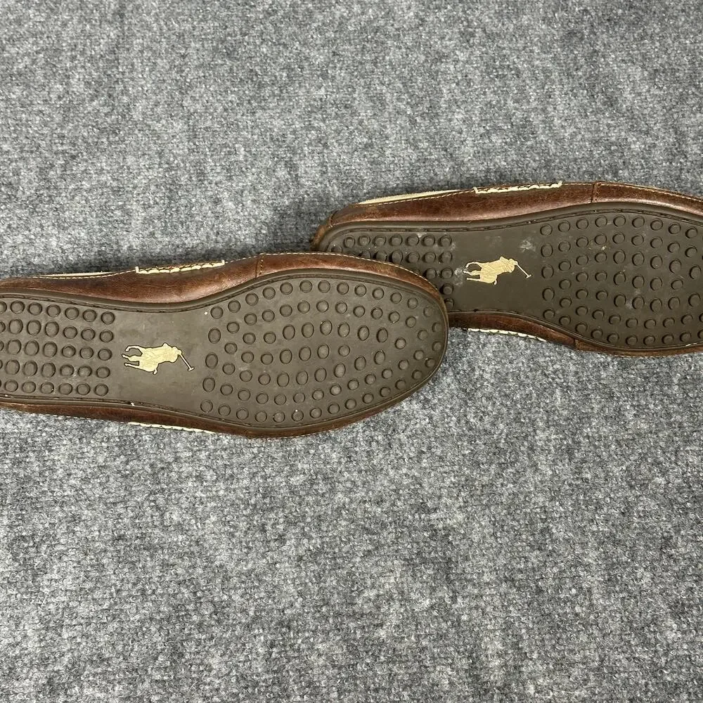 Polo Ralph Lauren Mens Driving Shoes 8.5D Tan Suede Moccasin Boat Loafers